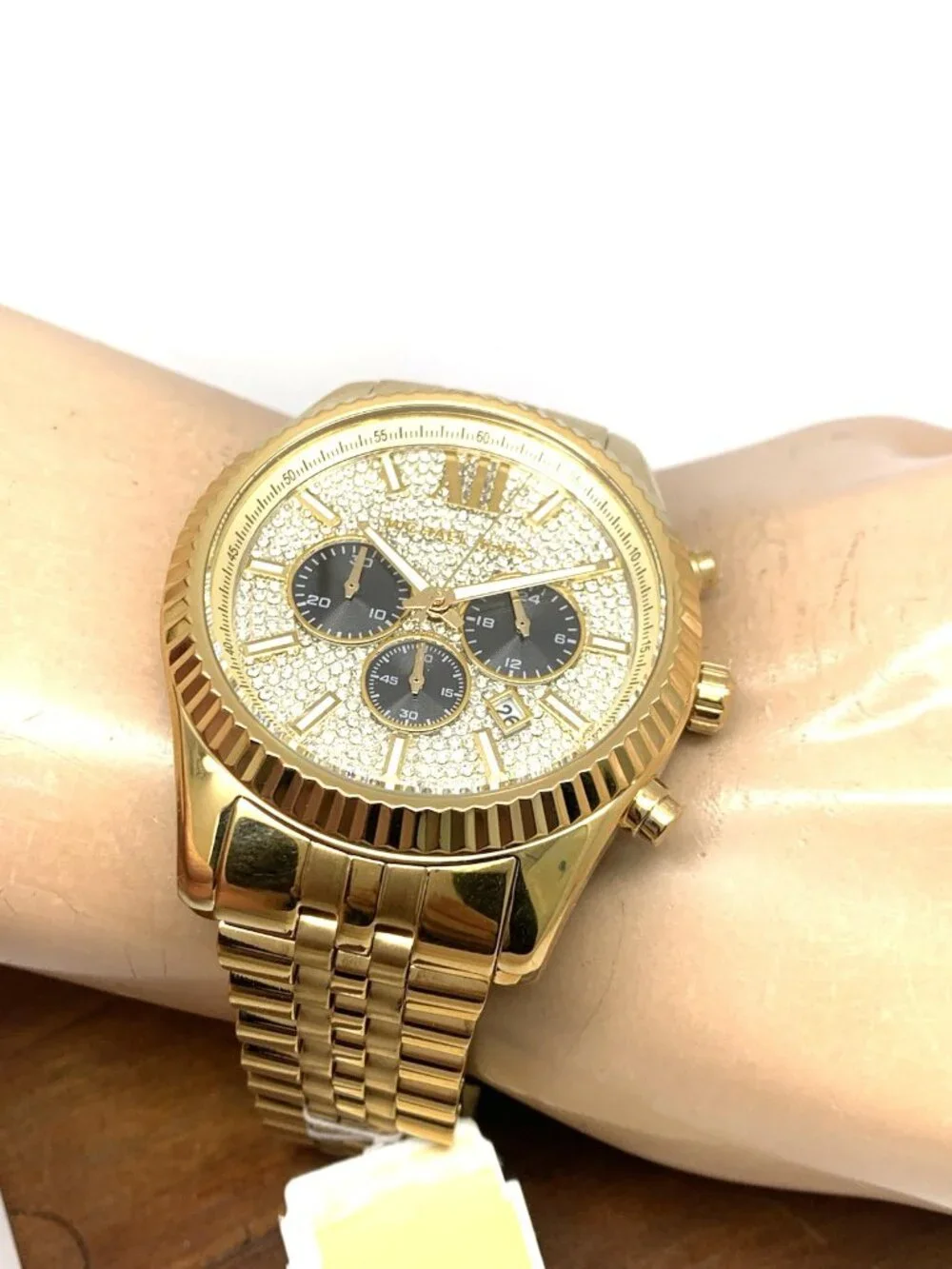 Michael Kors Men's Watch MK8494 Quartz Chronograph Gemmed Gold Stainless Steel